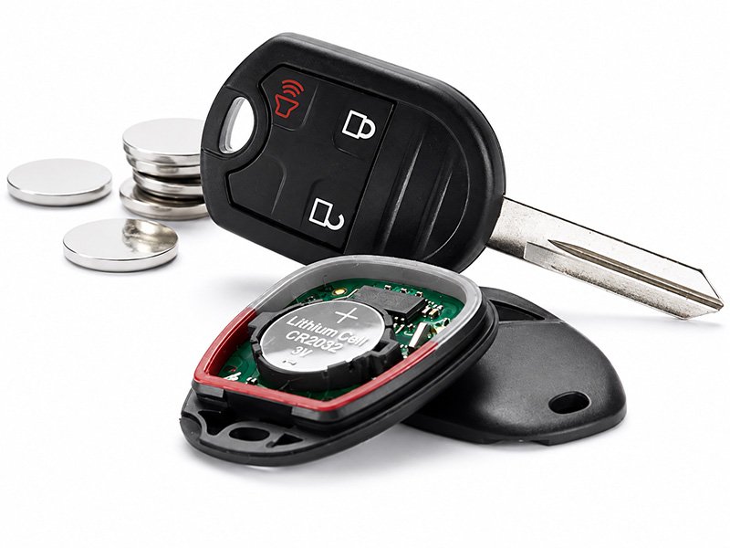 Car key remote with replacement batteries